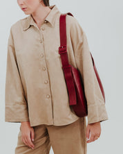 Versatile Hobo - Shiny Leather Navy - ann kurz