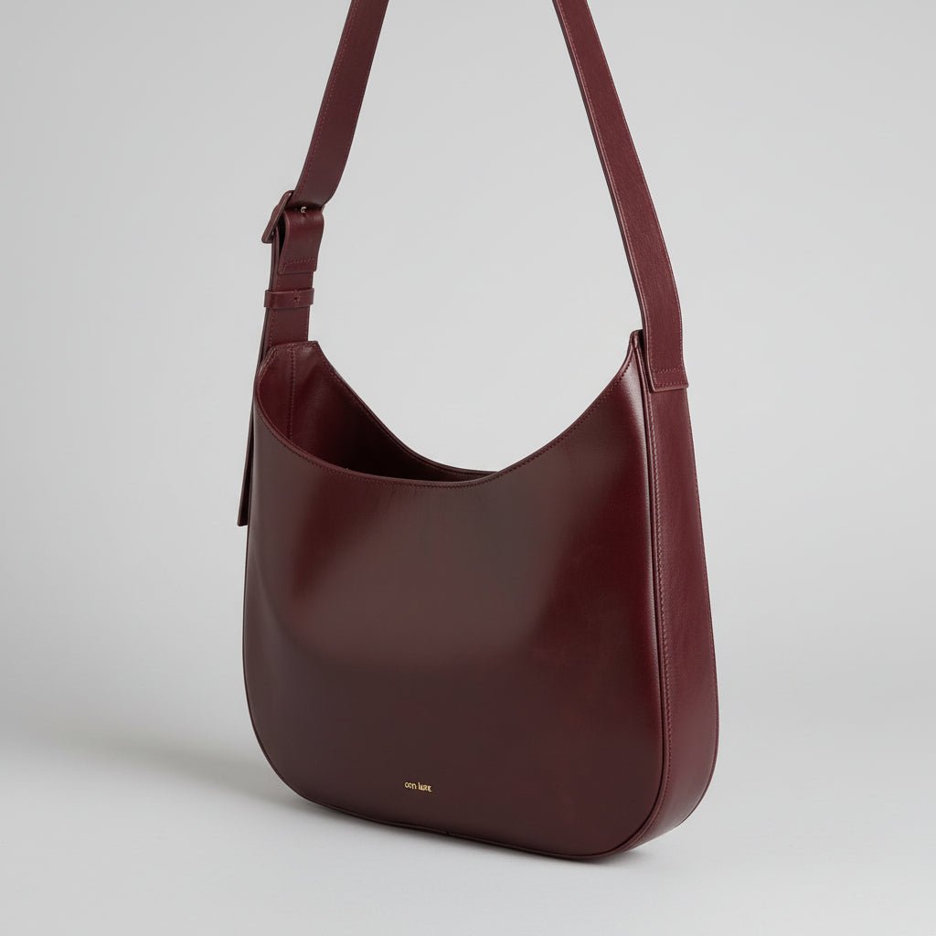 Versatile Hobo - Shiny Nappa Burgundy - ann kurz