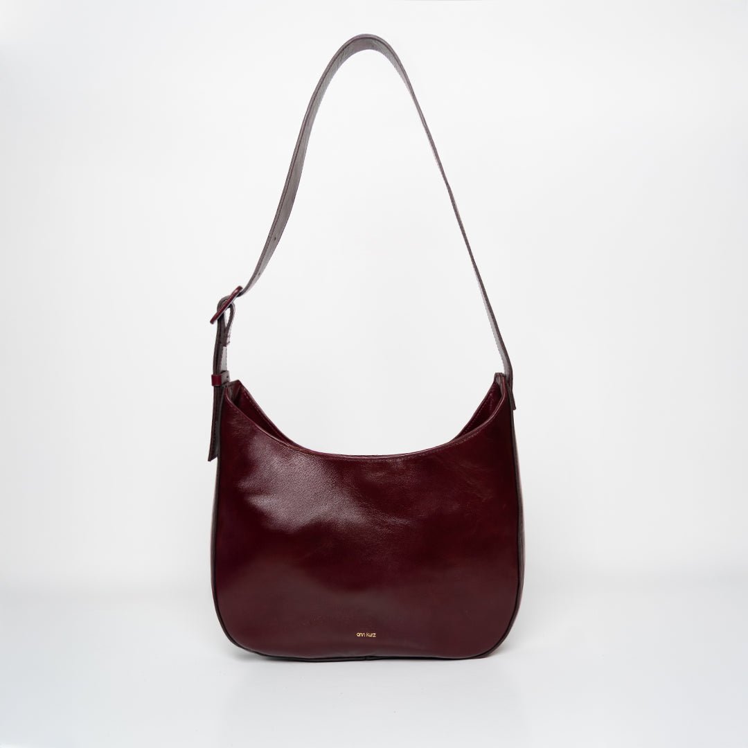 Versatile Hobo - Shiny Nappa Burgundy - ann kurz