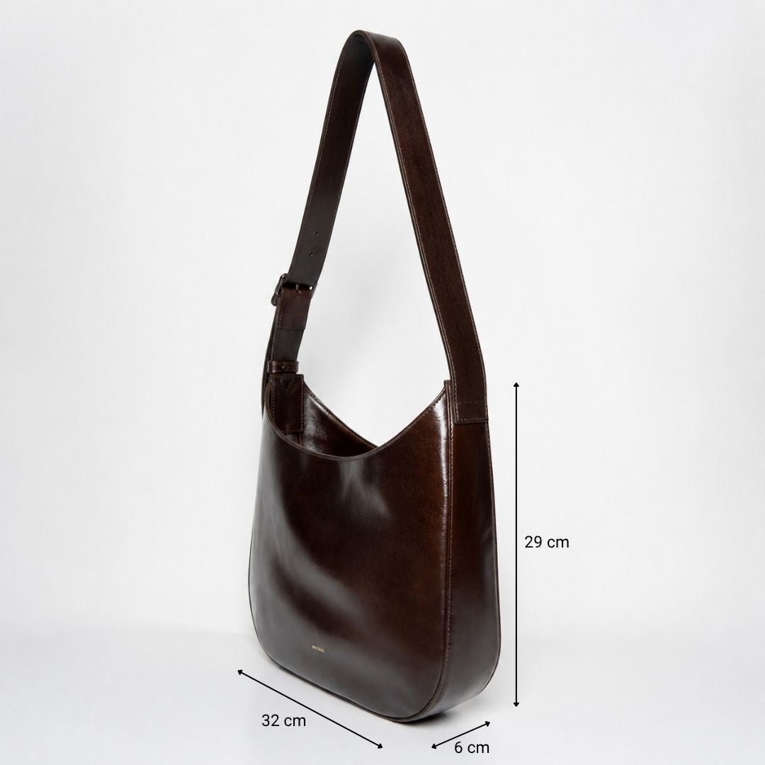 Versatile Hobo - Shiny Nappa Mocha - ann kurz