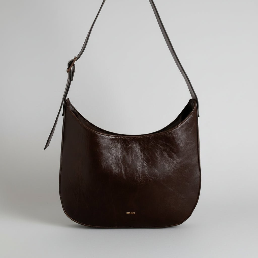 Versatile Hobo - Shiny Nappa Mocha - ann kurz