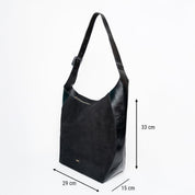 Vertical Shopper - Suede Mix Black - ann kurz