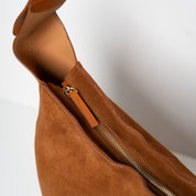 Vertical Shopper - Suede Mix Brown - ann kurz