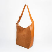 Vertical Shopper - Suede Mix Brown - ann kurz