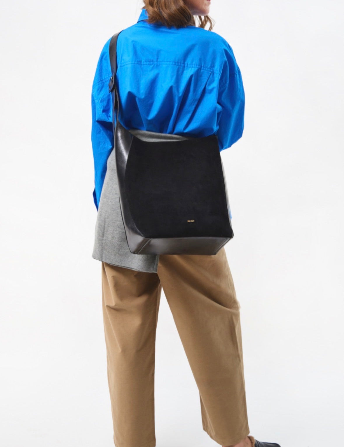 Vertical Shopper - Suede Mix Brown - ann kurz
