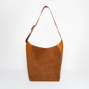 Vertical Shopper - Suede Mix Brown - ann kurz