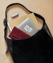 Vertical Shopper - Suede Mix Brown - ann kurz