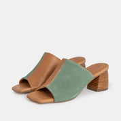 Heel Duo-ann Shoe | New -Smoke Green + Nappa Ginger- ann kurz